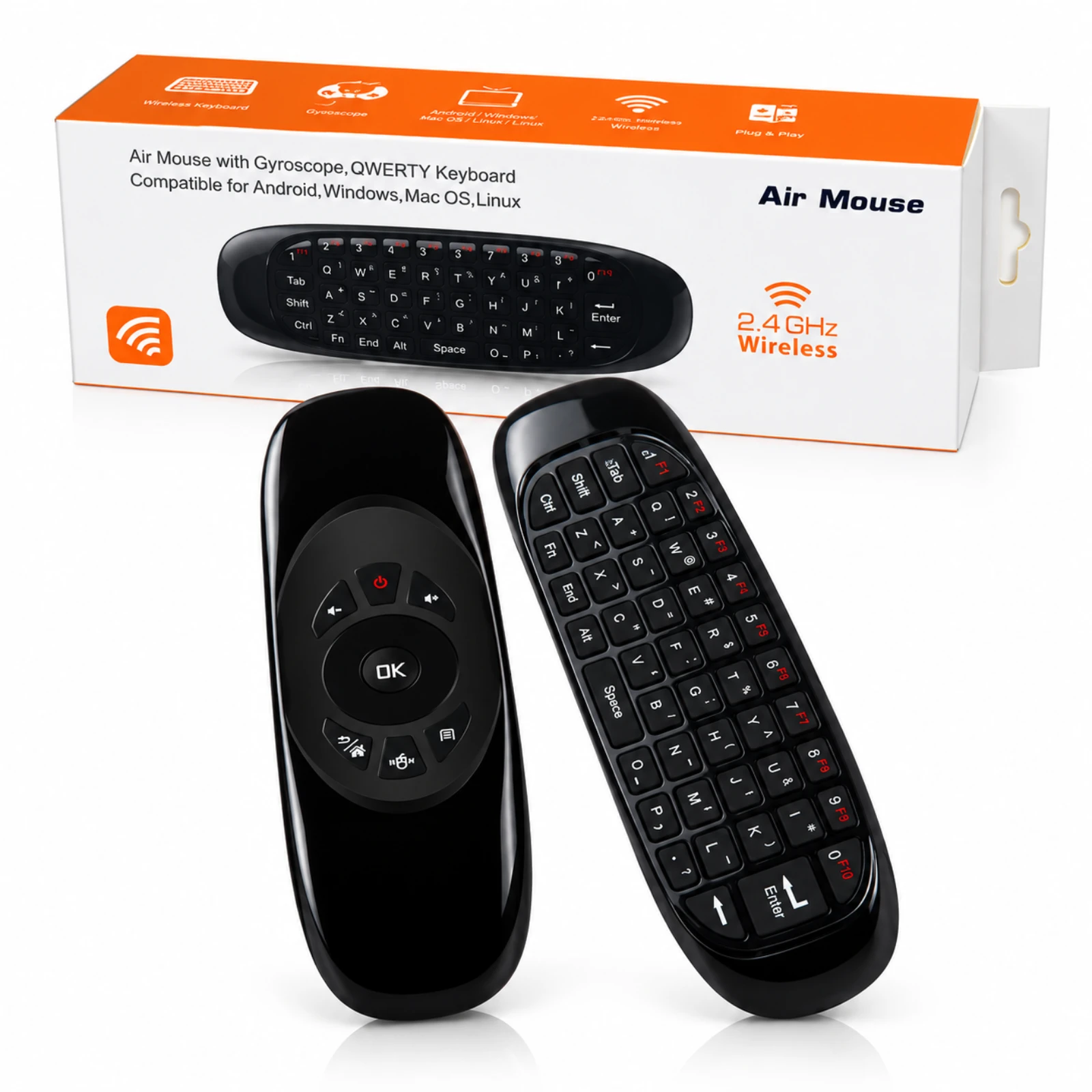 Wireless Air Mouse – 2.4G Voice Control & Mini Keyboard