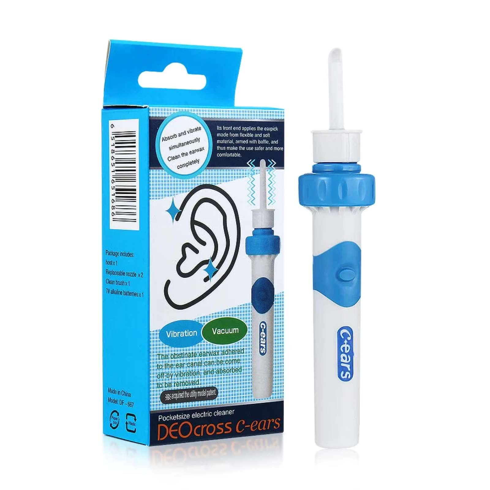 Rechargeable Electric Ear Cleaner with Vibration & Vacuum Technology