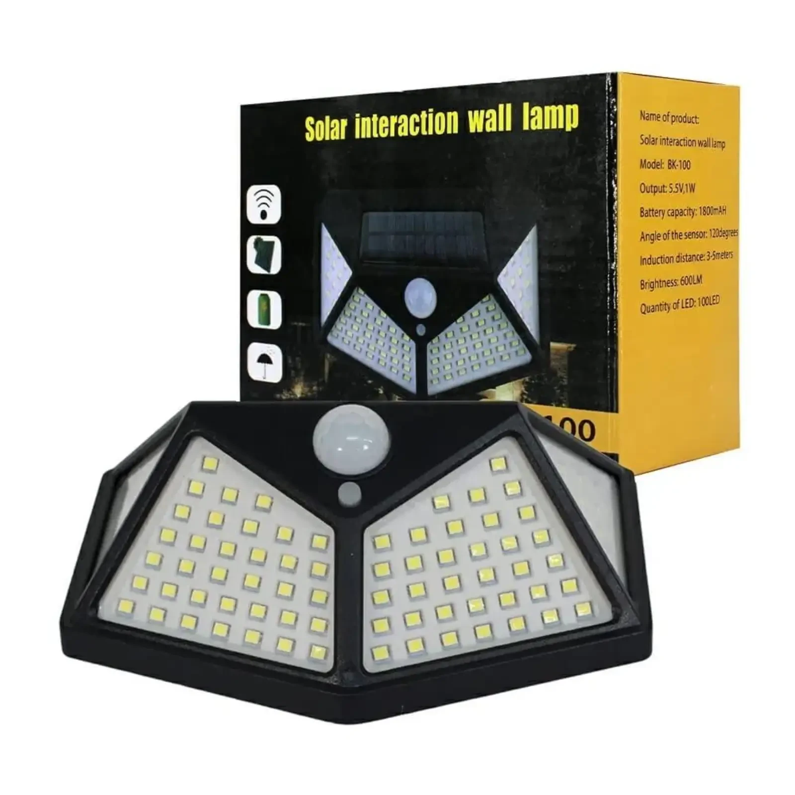 Solar Interaction Wall Lamp YX-100 – 100 LED Motion Sensor Outdoor Light