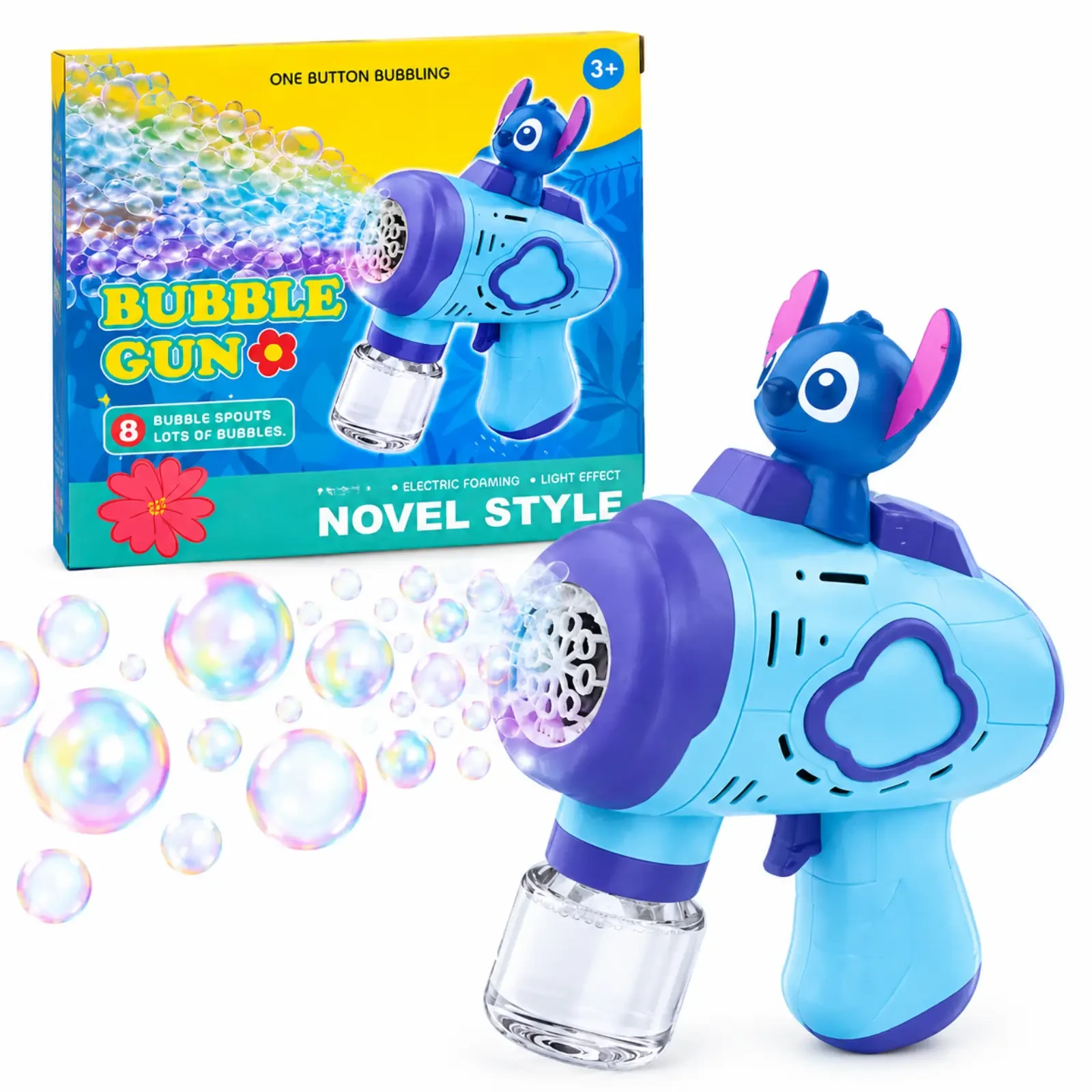 Novel Style Electric Bubble Gun – 8 Bubble Spouts